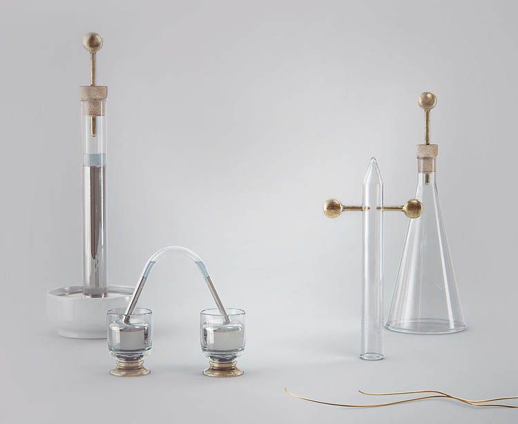 普利斯特里用电火花引发气体化学反应的装置(Priestley's Apparatuses for Air Experiments Involving Electric Sparks)