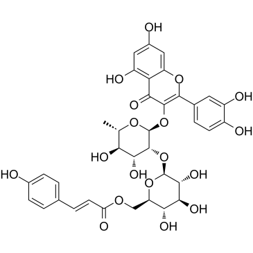 Quercetin 3-O-β-D-(6&rsquo&rsquo-p-coumaroyl)glucopyranosyl(1&rarr2)-α-L-rhamnopyranoside图片