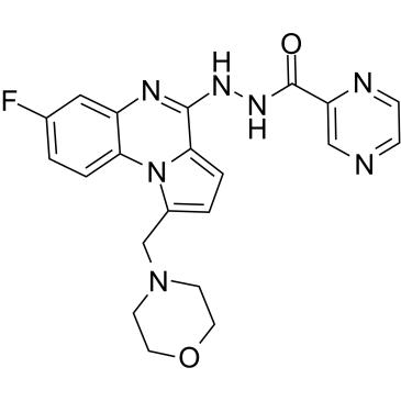N'-(7-Fluoro-1-(morpholinomethyl)pyrrolo[1,2-a]quinoxalin-4-yl)pyrazine-2-carbohydrazide图片