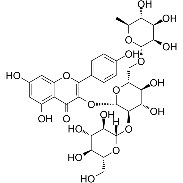 Kaempferol-3-O-(2&rsquo&rsquo-O-β-D-glucopyl)-β-D-rutinoside图片