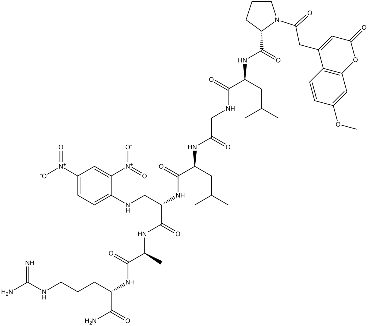 7-Methoxycoumarin-4-acetyl-P-L-G-L-β-(2,4-dinitrophenylamino)A-R amide图片