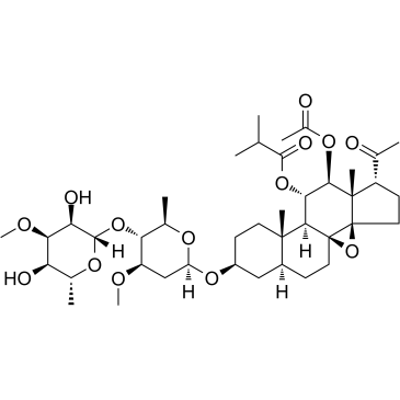 3-O-beta-Allopyranosyl-(1-&gt4)-beta-oleandropyranosyl-11-O-isobutyryl-12-O-acetyltenacigenin B图片