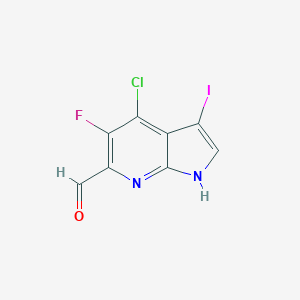 4-Chloro-5-fluoro-3-iodo-1H-pyrrolo[2,3-b]pyridine-6-carbaldehyde图片