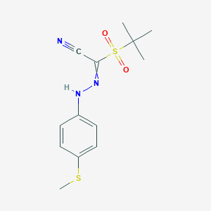 2-(tert-Butylsulfonyl)-2-{2-[4-(methylsulfanyl)phenyl]hydrazono}acetonitrile图片