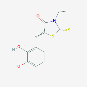 3-Ethyl-5-(2-hydroxy-3-methoxybenzylidene)-2-thioxothiazolidin-4-one图片
