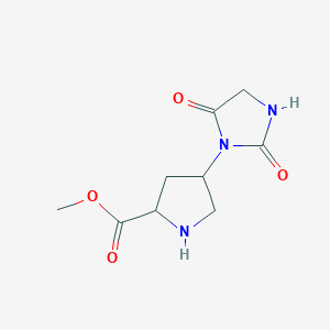 methyl 4-(2,5-dioxoimidazolidin-1-yl)pyrrolidine-2-carboxylate图片