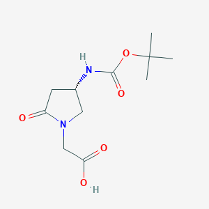 (S)-(4-N-Boc-amino-2-oxo-pyrrolidin-1-yl)acetic Acid图片