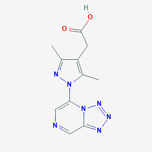 2-(3,5-dimethyl-1-{[1,2,3,4]tetrazolo[1,5-a]pyrazin-5-yl}-1H-pyrazol-4-yl)acetic acid图片