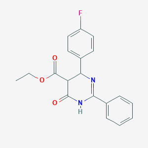 Ethyl 4-(4-fluorophenyl)-6-hydroxy-2-phenyl-4,5-dihydro-5-pyrimidinecarboxylate图片