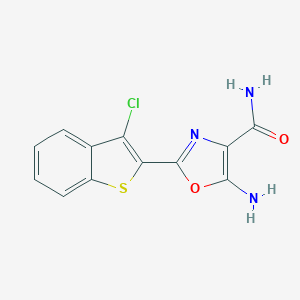 5-amino-2-(3-chloro-1-benzothien-2-yl)-1,3-oxazole-4-carboxamide图片