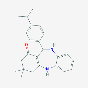 11-(4-Isopropylphenyl)-3,3-dimethyl-2,3,4,5,10,11-hexahydro-1H-dibenzo[b,e][1,4]diazepin-1-one图片