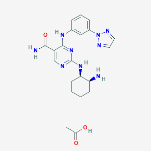4-(3-(2h-1,2,3-triazo-2-yl)phenylamino)-2-((1r,2s)-2-aminocyclohexylamino)pyrimidine-5-carboxamide acetate图片