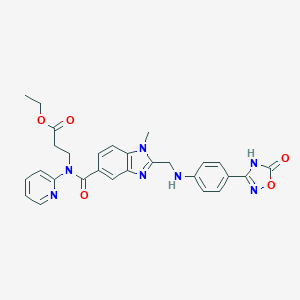 Ethyl 3-(1-methyl-2-(((4-(5-oxo-4,5-dihydro-1,2,4-oxadiazol-3-yl)phenyl)amino)-methyl)-N-(pyridin-2-yl)-1H-benzo[d]imidazole-5-carboxamido)propanoate图片