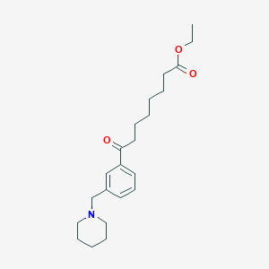 ethyl 8-oxo-8-[3-(piperidinomethyl)phenyl]octanoate图片