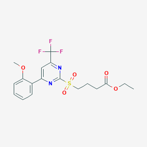 Ethyl 4-{[4-(2-methoxyphenyl)-6-(trifluoromethyl)-pyrimidin-2-yl]sulfonyl}butanoate图片