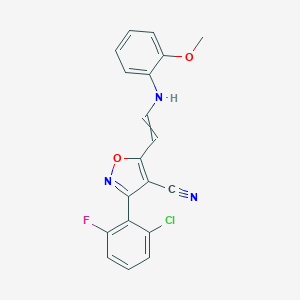 3-(2-Chloro-6-fluorophenyl)-5-[2-(2-methoxyanilino)vinyl]-4-isoxazolecarbonitrile图片