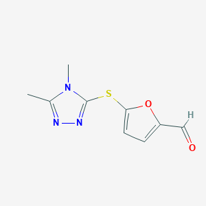 5-[(4,5-dimethyl-4H-1,2,4-triazol-3-yl)thio]-2-furaldehyde图片