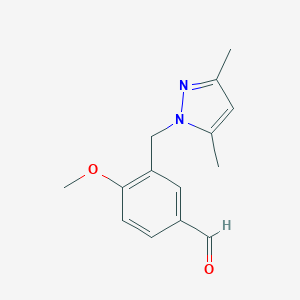 3-(3,5-Dimethyl-pyrazol-1-ylmethyl)-4-methoxy-benzaldehyde图片