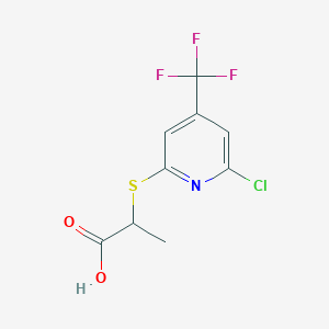 2-(6-Chloro-4-(trifluoromethyl)pyridin-2-ylsulfanyl)propionic Acid图片