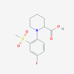 1-[4-Fluoro-2-(methylsulfonyl)phenyl]piperidine-2-carboxylic acid图片