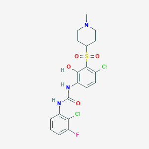 N-(2-Chloro-3-fluorophenyl)-N'-[4-chloro-2-hydroxy-3-[(1-methyl-4-piperidinyl)sulfonyl]phenyl]urea图片
