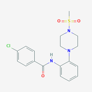 4-chloro-N-{2-[4-(methylsulfonyl)piperazino]phenyl}benzenecarboxamide图片