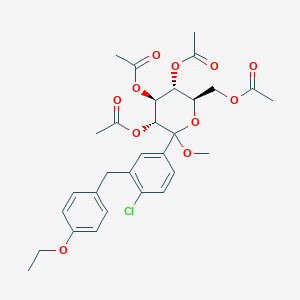 (3R,4S,5R,6R)-6-(acetoxymethyl)-2-(4-chloro-3-(4-ethoxybenzyl)phenyl)-2-methoxytetrahydro-2H-pyran-3,4,5-triyl triacetate图片