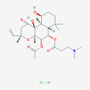 (3R,4aR,5S,6S,6aS,10S,10aR,10bS)-5-(acetyloxy)-3-ethenyl-10,10b-dihydroxy-3,4a,7,7,10a-pentamethyl-1-oxo-dodecahydro-1H-naphtho[2,1-b]pyran-6-yl 4-methylpentanoate hydrochloride图片