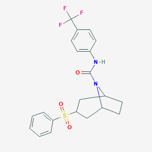 3-(Phenylsulfonyl)-N-(4-(trifluoromethyl)phenyl)-8-azabicyclo[3,2,1]octane-8-carboxamide图片