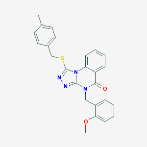 4-[(2-Methoxyphenyl)methyl]-1-{[(4-methylphenyl)methyl]sulfanyl}-4H,5H-[1,2,4]triazolo[4,3-a]quinazolin-5-one图片