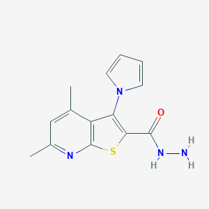 4,6-dimethyl-3-(1H-pyrrol-1-yl)thieno[2,3-b]pyridine-2-carbohydrazide图片