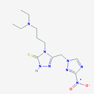 4-[3-(diethylamino)propyl]-5-[(3-nitro-1H-1,2,4-triazol-1-yl)methyl]-4H-1,2,4-triazole-3-thiol图片