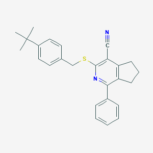 3-{[4-(tert-butyl)benzyl]sulfanyl}-1-phenyl-6,7-dihydro-5H-cyclopenta[c]pyridine-4-carbonitrile图片