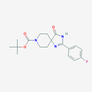 tert-Butyl2-(4-fluorophenyl)-4-oxo-1,3,8-triazaspiro[4,5]dec-1-ene-8-carboxylate图片