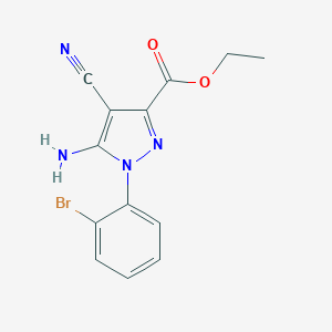 Ethyl 5-amino-1-(2-bromophenyl)-4-cyano-1H-pyrazole-3-carboxylate图片