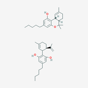 (6aR,10aR)-6,6,9-Trimethyl-3-pentyl-6a,7,8,10a-tetrahydrobenzo[c]chromen-1-ol2-[(6R)-3-methyl-6-prop-1-en-2-ylcyclohex-2-en-1-yl]-5-pentylbenzene-1,3-diol图片