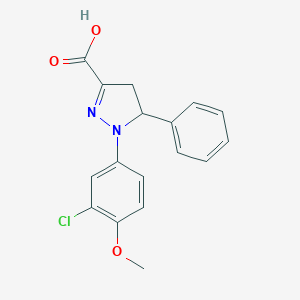 1-(3-chloro-4-methoxyphenyl)-5-phenyl-4,5-dihydro-1H-pyrazole-3-carboxylic acid图片