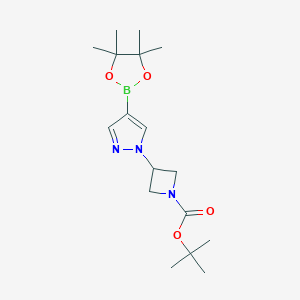 叔-丁基3-(4-(4,4,5,5-四甲基-1,3,2-二恶硼戊环-2-基)-1H-吡唑-1-基)吖丁啶-1-甲酸基酯图片