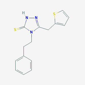 4-(2-Phenylethyl)-5-(thiophen-2-ylmethyl)-4H-1,2,4-triazole-3-thiol图片