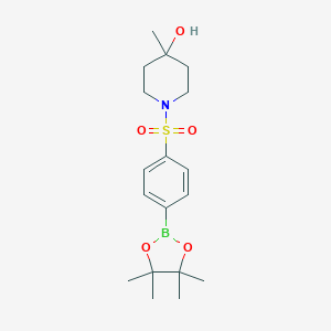 4-Methyl-1-[4-(4,4,5,5-tetramethyl-[1,3,2]dioxaborolan-2-yl)-benzenesulfonyl]-piperidin-4-ol图片