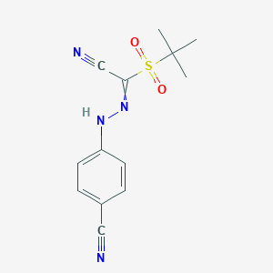 4-{2-[(tert-Butylsulfonyl)(cyano)methylene]hydrazino}benzenecarbonitrile图片