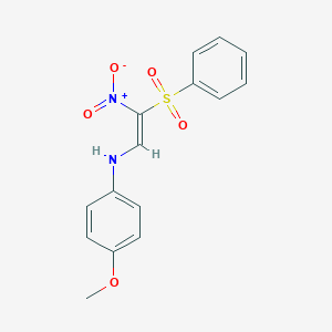 4-Methoxy-N-[2-nitro-2-(phenylsulfonyl)vinyl]aniline图片