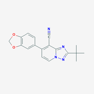 7-(1,3-Benzodioxol-5-yl)-2-(tert-butyl)[1,2,4]triazolo[1,5-a]pyridine-8-carbonitrile图片
