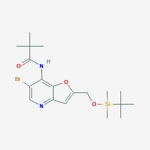 N-(6-Bromo-2-((tert-butyldimethylsilyloxy)methyl)furo[3,2-b]pyridin-7-yl)pivalamide图片