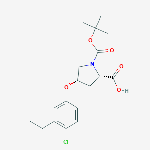 (2S,4S)-1-(tert-Butoxycarbonyl)-4-(4-chloro-3-ethylphenoxy)-2-pyrrolidinecarboxylic acidͼƬ