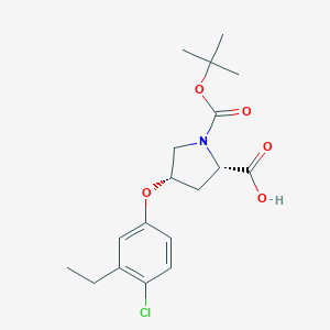 (2S,4S)-1-(tert-Butoxycarbonyl)-4-(4-chloro-3-ethylphenoxy)-2-pyrrolidinecarboxylic acid图片