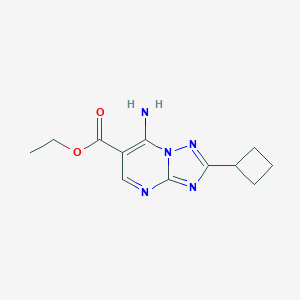 ethyl 7-amino-2-cyclobutyl[1,2,4]triazolo[1,5-a]pyrimidine-6-carboxylate图片