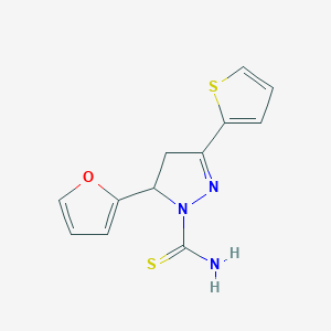 5-(Furan-2-yl)-3-(thiophen-2-yl)-4,5-dihydro-1H-pyrazole-1-carbothioamide图片