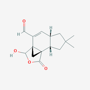 (3S,3aR,5aR,8aS,8bS)-3-hydroxy-7,7-dimethyl-1-oxo-5a,7,8,8a-tetrahydro-1H,3H,6H-3a,8b-methanoindeno[4,5-c]furan-4-carbaldehyde图片