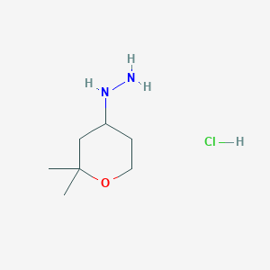 (2,2-dimethyloxan-4-yl)hydrazine hydrochloride图片